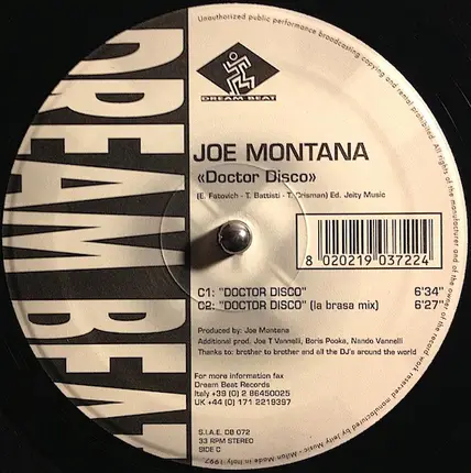 Joe Montana - Doctor Disco / Junkie Chase