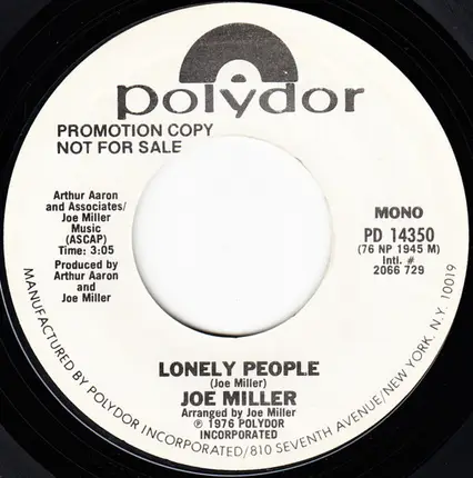 Joe Miller - Lonely People
