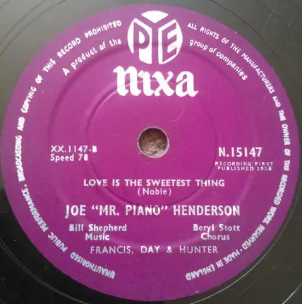 Joe 'Mr Piano' Henderson - Trudie