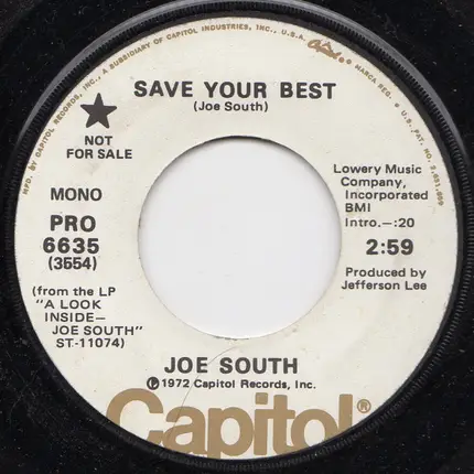 Joe South - Save Your Best