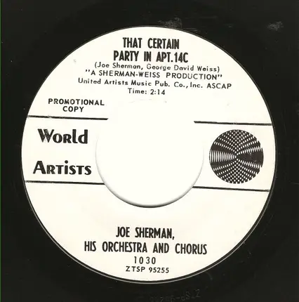 Joe Sherman, His Orchestra And Chorus - That Sunday That Summer / That Certain Party In Apt. 14C