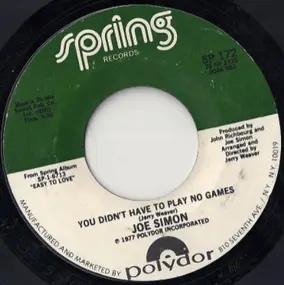 Joe Simon - You Didn't Have To Play No Games