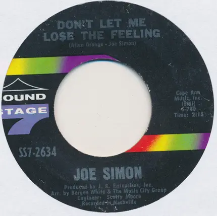 Joe Simon - Baby, Don't Be Looking In My Mind / Don't Let Me Lose The Feeling