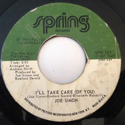 Joe Simon - I Need You, You Need Me / I'll Take Care (Of You)