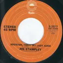 7inch Vinyl Single - Joe Stampley - Houston, Treat My Lady Good / Red Wine And Blue Memories - Terre Haute Pressing