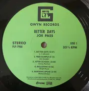 LP - Joe Pass - Better Days - Ltd Ed, OBI