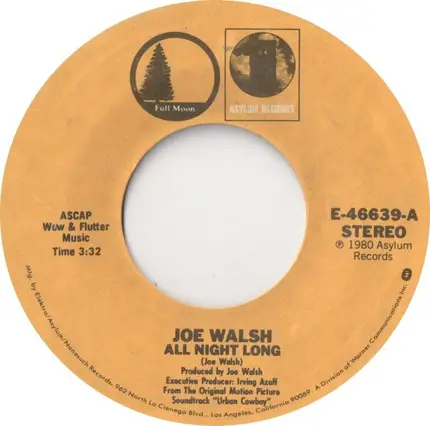 Joe Walsh / Gilley's 'Urban Cowboy' Band - All Night Long