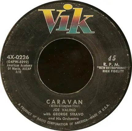 Joe Valino With George Siravo And His Orchestra - Garden Of Eden / Caravan