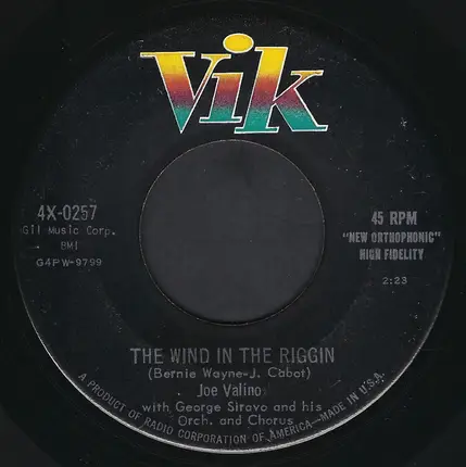 Joe Valino With George Siravo And His Orchestra - In The Arms Of My Love / The Wind In The Riggin