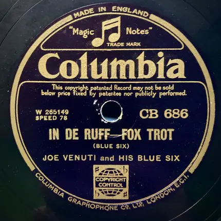 Joe Venuti And His Blue Six - The Jazz Me Blues / In De Ruff