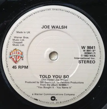 Joe Walsh - Love Letters