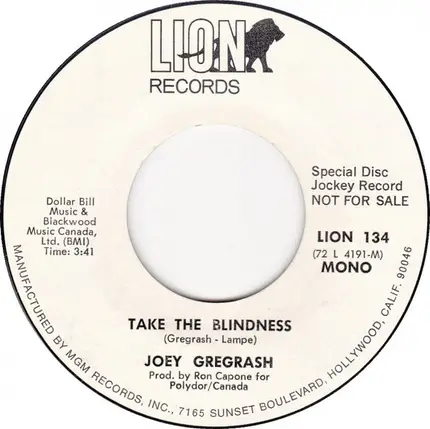 Joey Gregorash - Take The Blindness