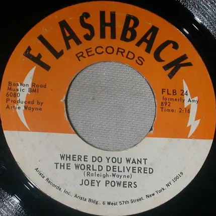Joey Powers - Midnight Mary / Where Do You Want The World Delivered