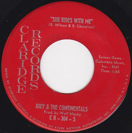Joey & The Continentals - She Rides With Me / Rudy Vadoo