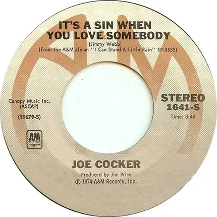Joe Cocker - You Are So Beautiful / It's A Sin When You Love Somebody