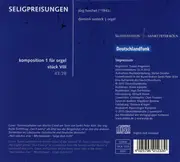 CD - Jörg Herchet | Dominik Susteck - Seligpreisungen | Komposition 1 Für Orgel Stück VIII