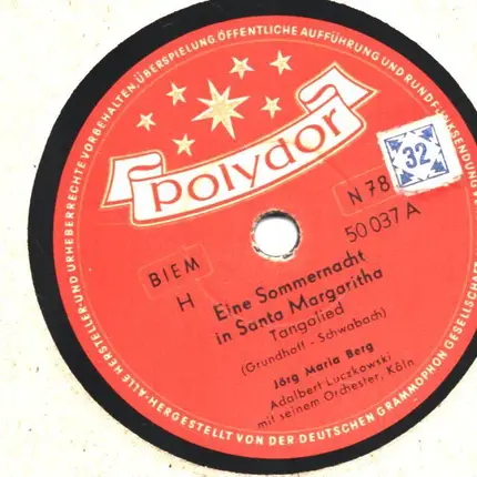 Jörg Maria Berg - Eine Sommernacht In Santa Margaritha / Ich Fahr' Dich In's Land Der Liebe