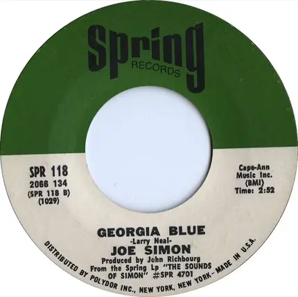 Joe Simon - All My Hard Times / Georgia Blue