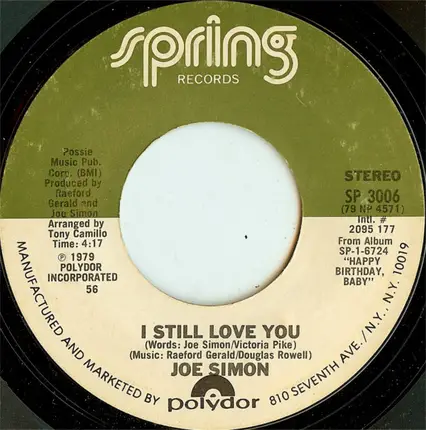 Joe Simon - Hooked On Disco Music / I Still Love You