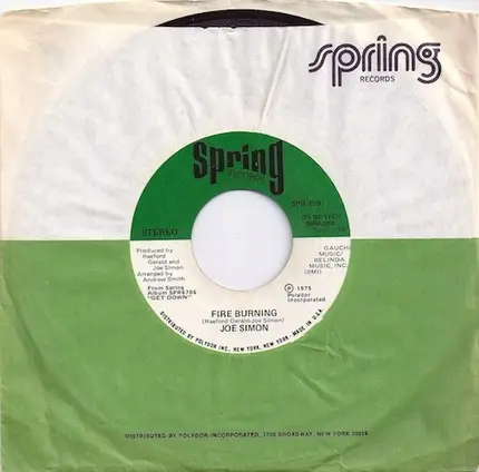 Joe Simon - Music In My Bones / Fire Burning