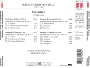 CD - Bach / Helmut Koch - Bach: Sinfonie Op. 6 6 / Op. 9 2 / Op. 18