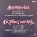 LP - Johann Christian Bach / Carl Philipp Emanuel Bach - Sinfonie G-moll, Op. 6,6 / Sinfonie B-dur, Op. 18,2 / Sinfonia Nr. 1 D-dur / Sinfonia Nr. 2 Es-dur