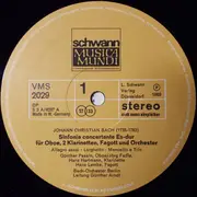 LP - Johann Christian Bach / Johann Christoph Friedrich Bach - Sinfonien Der Bach Söhne