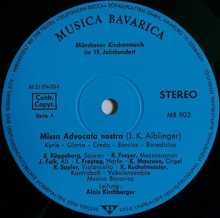 Johann Kaspar Aiblinger / Franz Paul Lachner / Caspar Ett / Max Zenger - Various - Münchener Kirchenmusik Im 19. Jahrhundert Mit Werken Von Aiblinger (Harfenmelle), Ett, Lachner, Zen