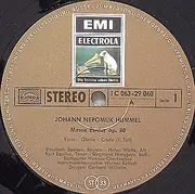 LP - Johann Nepomuk Hummel - Gerhard Wilhelm - Messe Es-dur Op. 80