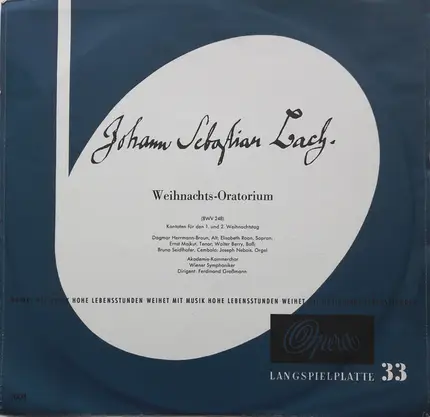 Bach - Weihnachts-Oratorium (BWV 248) (Kantaten Für Den 1. Und 2. Weihnachtstag)