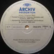 LP - Johann Sebastian Bach - Eduard Melkus ・ Spiros Rantos ・ Capella Academica Wien - Violinkonzerte BWV 1041 - 1043 - Gatefold
