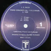 LP - J.S. Bach - Lukas Foss / Jerusalem Symphony Orchestra - Piano Concerti No. 1 In D Minor / No. 5 In F Minor
