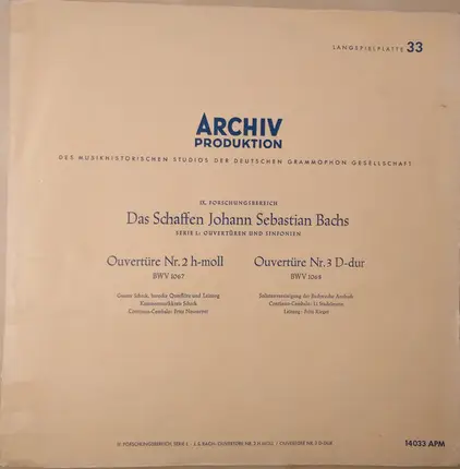 Bach - Ouvertüre Nr. 2 / Ouvertüre Nr. 3
