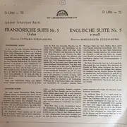 10'' - Bach - Französische Suite Nr.5 / Englische Suite Nr. 5