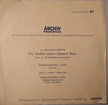 Bach - Violin-Konzert Nr. 1 A-moll