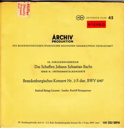 Bach - Brandenburgisches Konzert Nr. 2 F-dur, BWV 1047