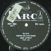 LP - Bach - Violin Concerto In E Major. Partita No 6 In E Major