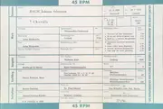 7inch Vinyl Single - Johann Sebastian Bach , Heinz Rehfuss , Berliner Motettenchor , RIAS-Kammerchor , Fritz Lehmann , G - 7 Choräle aus dem Weihnachtsoratorium, BWV 248