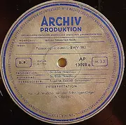10'' - Bach - Passacaglia C-Moll, BWV 582 / Pastorale F-Dur, BWV 590 / Allabreve D-Dur, BWV 589 - Mono
