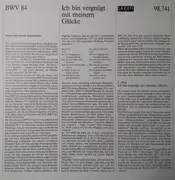 LP - Bach - Die Bach Kantate - BWV 84, BWV 193