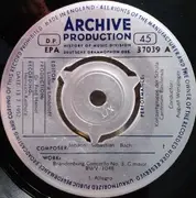 7inch Vinyl Single - Johann Sebastian Bach , Konzertgruppe Der Schola Cantorum Basiliensis , August Wenzinger - Brandenburg Concerto No. 3 G Major, BWV 1048