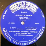 LP - Johann Sebastian Bach , Sinfonie-Orchester Des Süddeutschen Rundfunks , Carl Schuricht - Orchester Suiten, Nr. 2 In H-Moll Mit Solo Flöte. Nr 3 In D-Dur