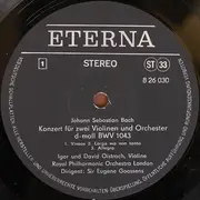 LP - Johann Sebastian Bach / Antonio Vivaldi - David Oistrach und Igor Oistrach , The Royal Philharmonic - Konzert Für Zwei Violinen Und Orchester D-Moll BWV 1043 / Concerto Grosso A-moll Op. 3 Nr. 8