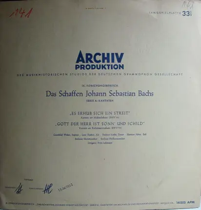 Bach - Es Erhub Sich Ein Streit / Got Der Herr Is Sonn' Und Schild