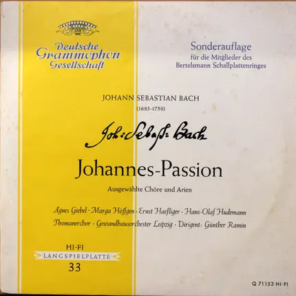 Bach - Johannes-Passion (Ausgewählte Chöre Und Arien)