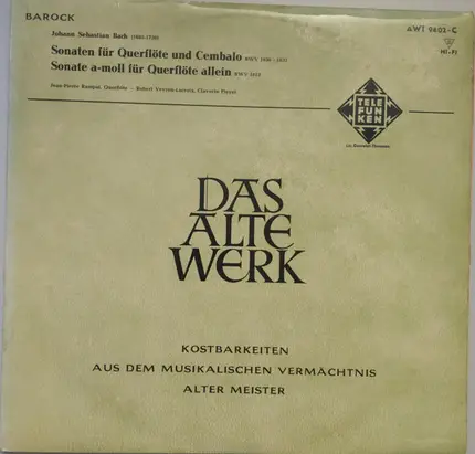 Bach, Rampal, Lacroix - Sonaten Für Querflöte Und Cembalo