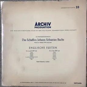 J. S. Bach - Englische Suiten (II): Nr. 3 g-moll, BWV 808 / Nr. 4 F-dur, BWV 809