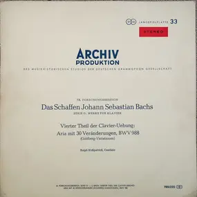 J. S. Bach - Vierter Theil Der Clavier-Uebung: Aria Mit 30 Veränderungen, BWV 988 (Goldberg-Variationen)