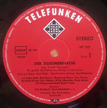 Johann Strauss Jr. Johann Strauss Various - Der Zigeunerbaron - Ein Grosser Querschnitt