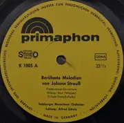 LP - Johann Strauss Jr. - Berühmte Melodien Von Johann Strauss